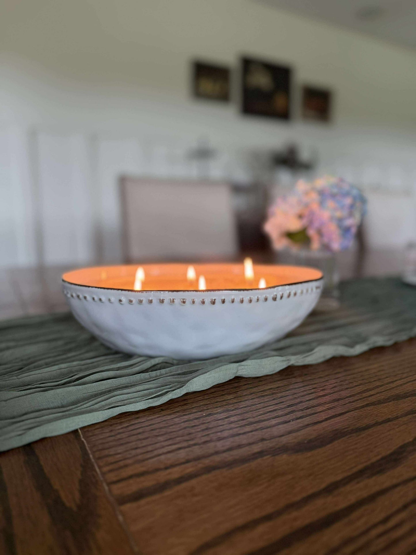 Redeem Candle Co. Signature Creamy White, Oval, Beaded Stoneware Candle